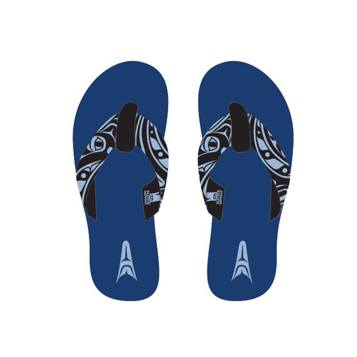 Suede Flip Flops - Humpback Whale by Gordon White-1