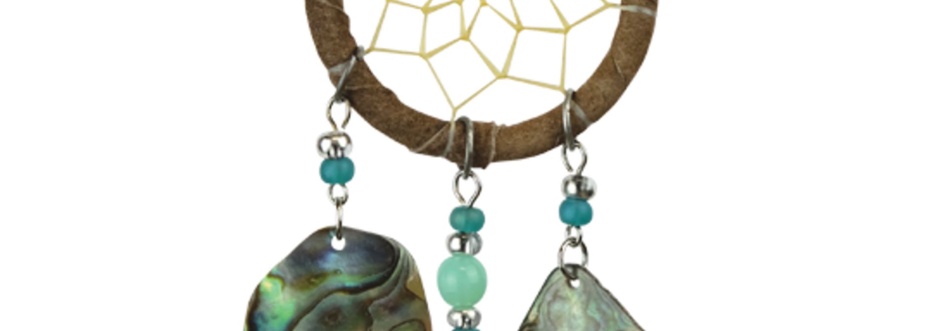 1.5" Brown Dream Catcher with Paua Shells