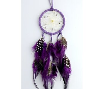 2.5" Purple Dream Catcher with stones & Beads