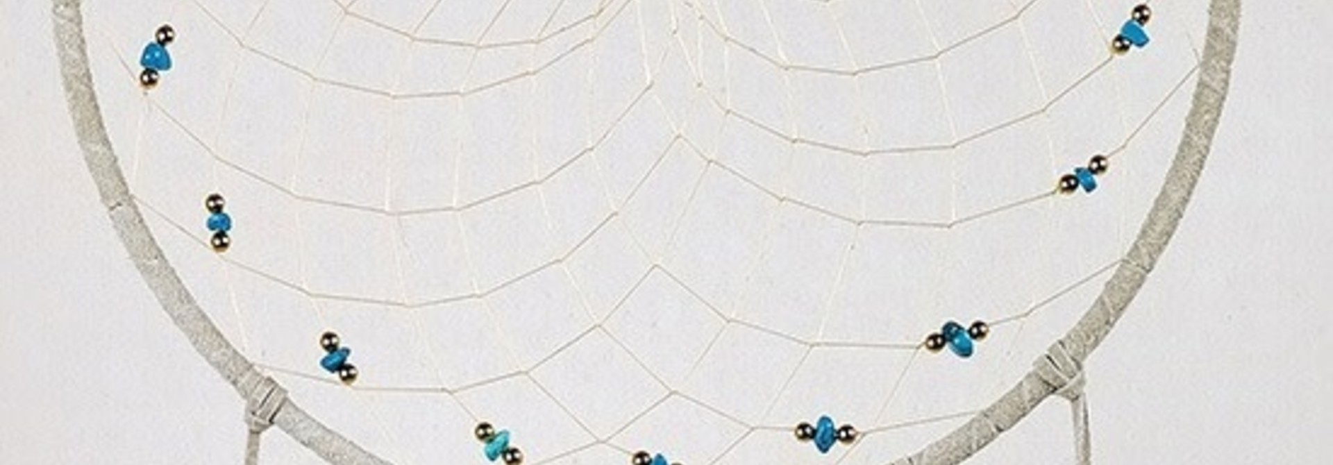 9" Tan Dream Catchers w semi precious stones