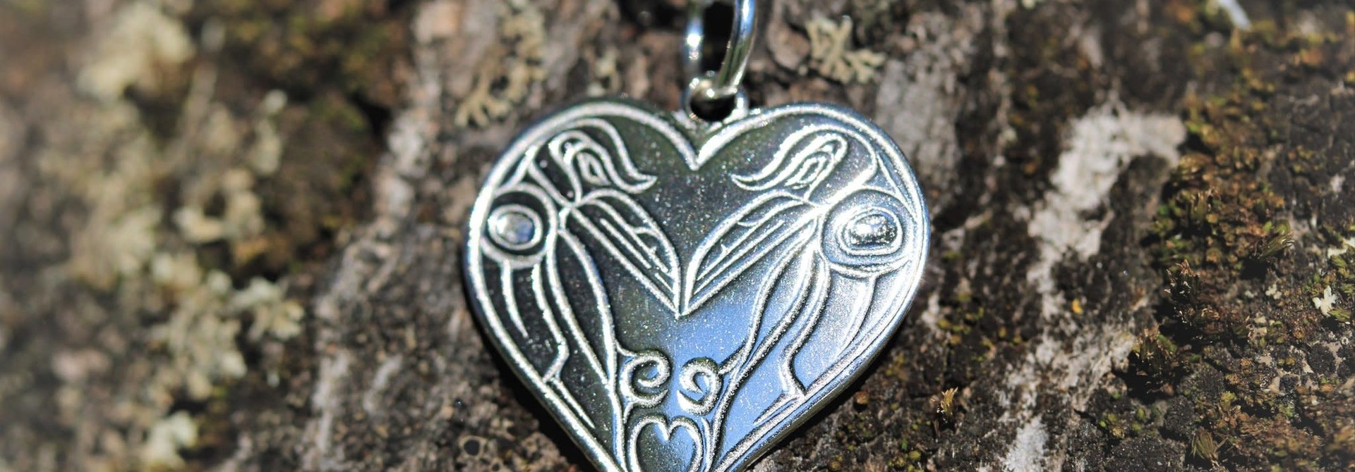 Connection For Life Raven Heart Silver Cast Pendant
