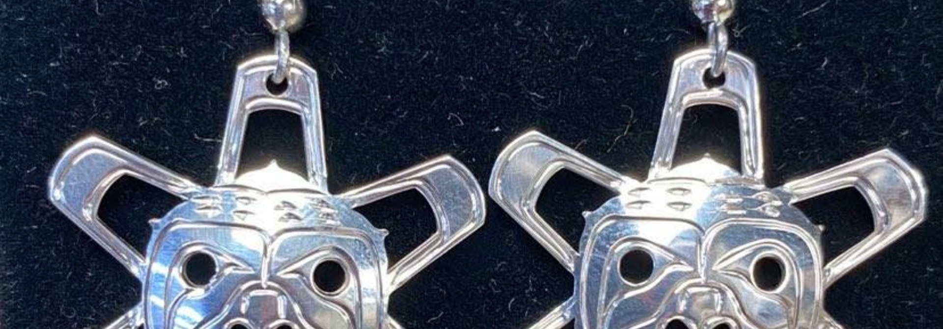 Silver Carved Sun Earrings By Silver Eagles