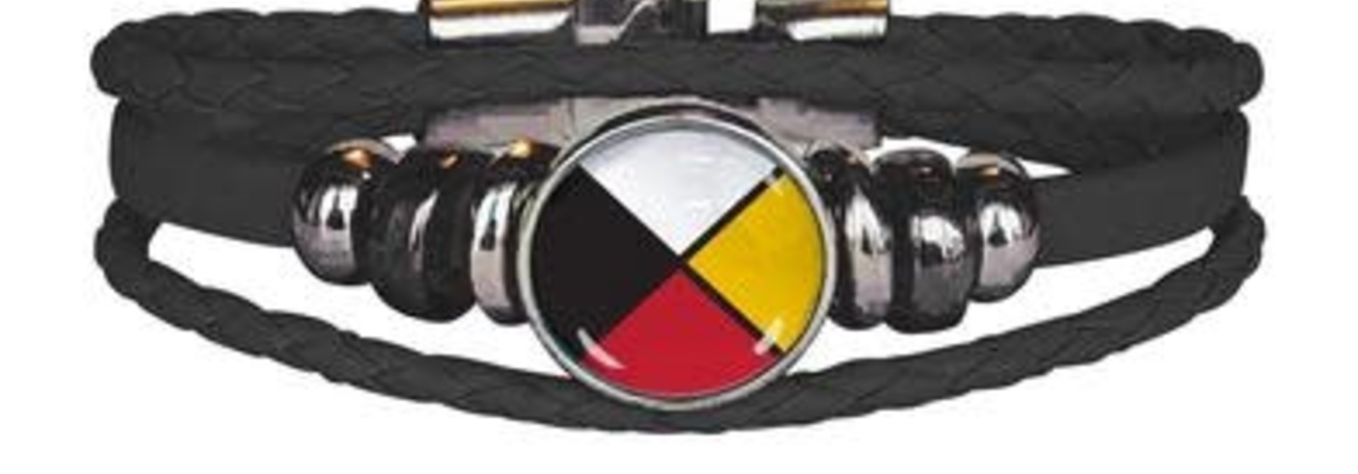 Leatherette Bracelet- Medicine Wheel design