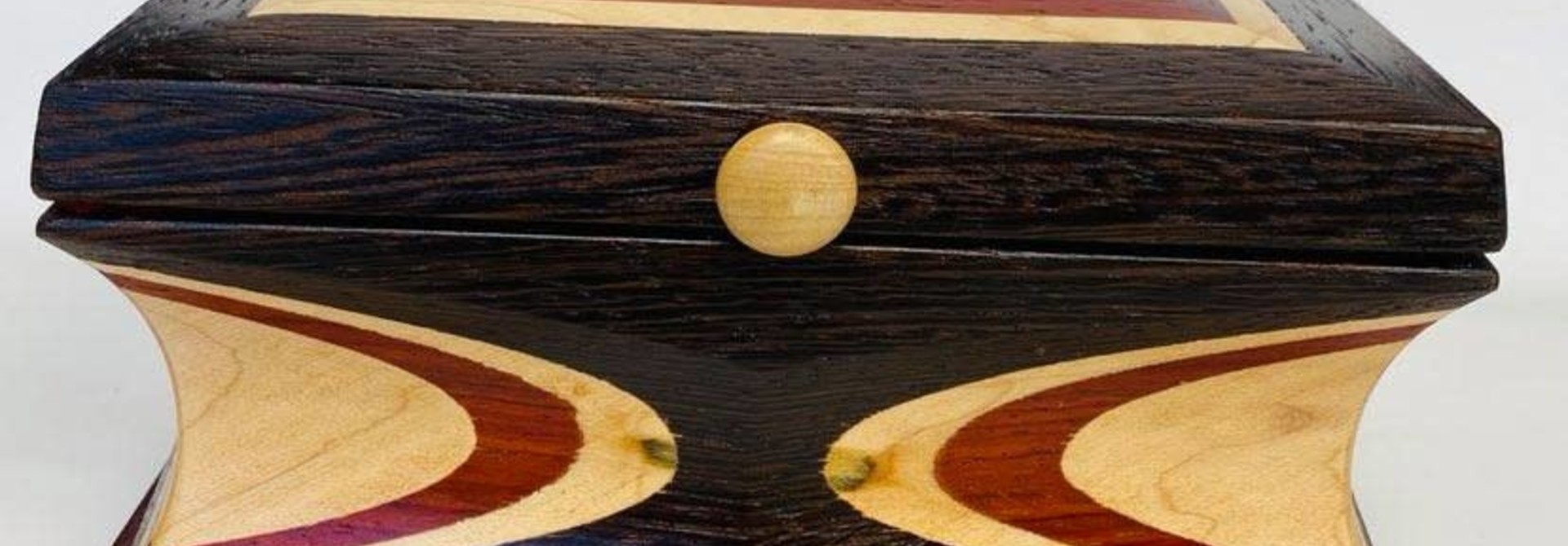 Hand Crafted Jewelry box made of rare "Wenge Marble " Wood