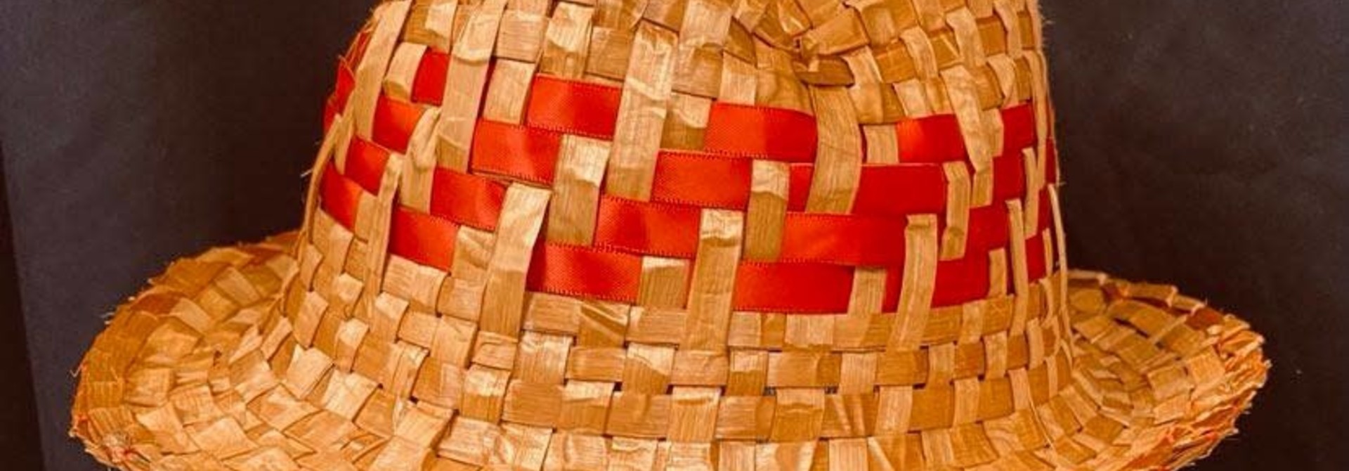 Cedar Fedora with red ribbon By Crystal Chapman