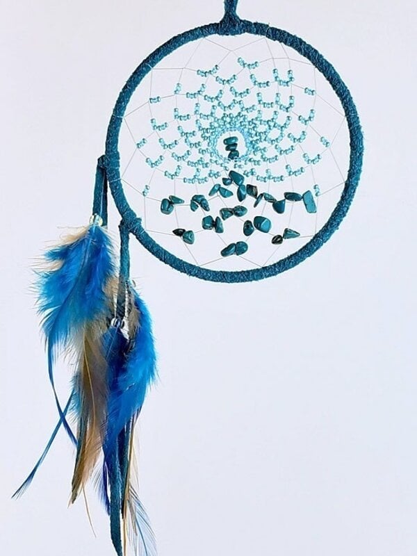 4" Energy Flow Dream Catcher W Turquoise Stones.