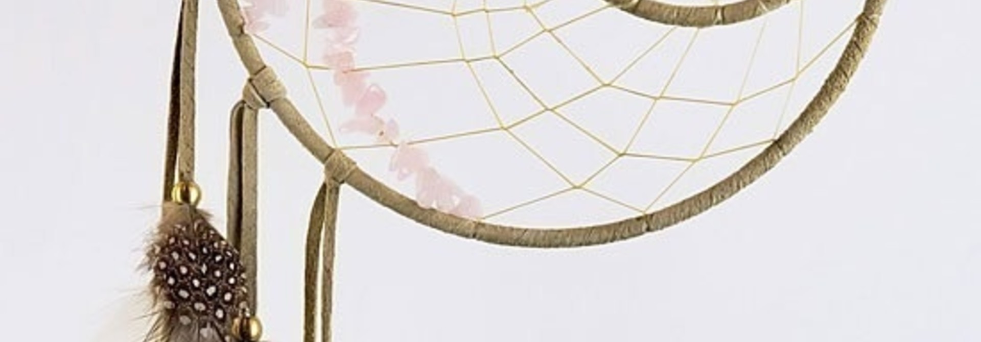 6" Energy Flow Dream Catcher detailed with Rose Quartz