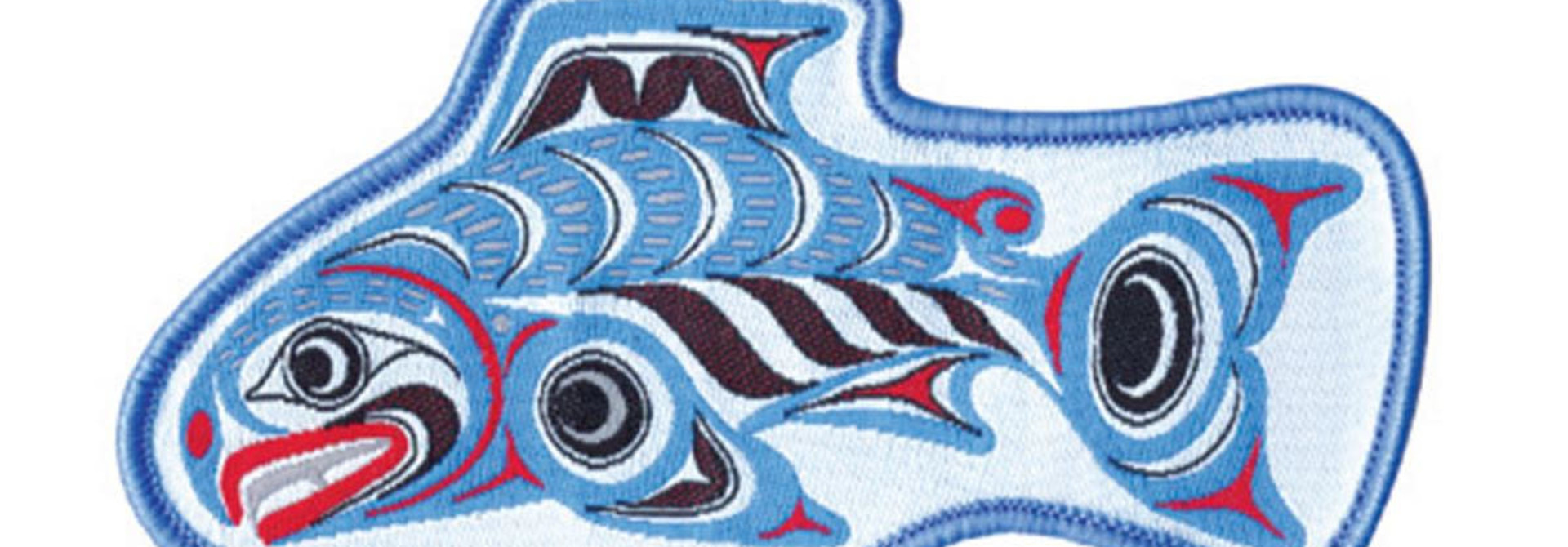 Small Embroidered Patch - Salmon by Joe Wilson-Sxwaset