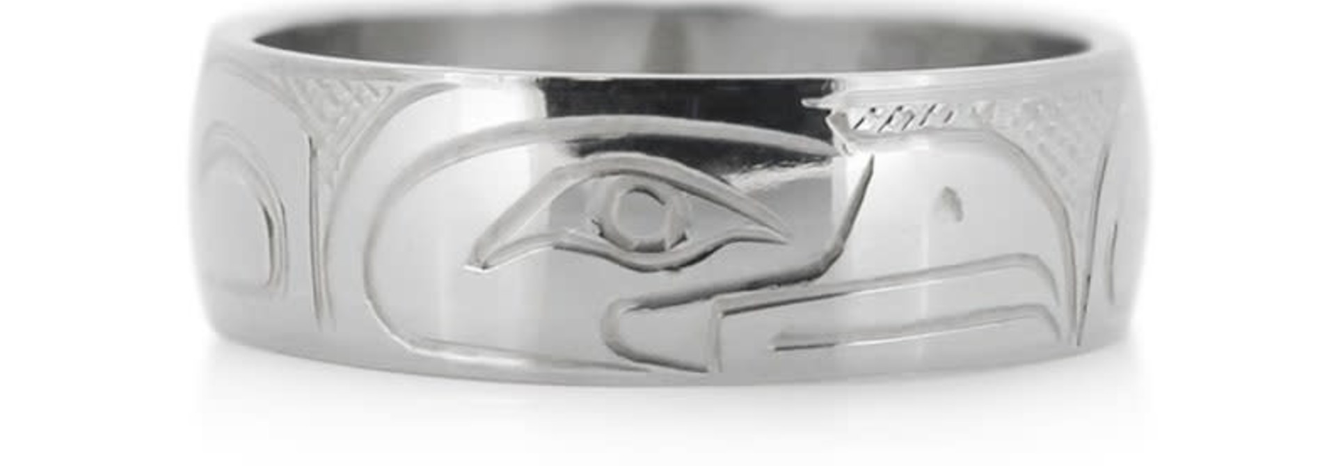 Hand Carved Silver Ring - Eagle by Travis Henry