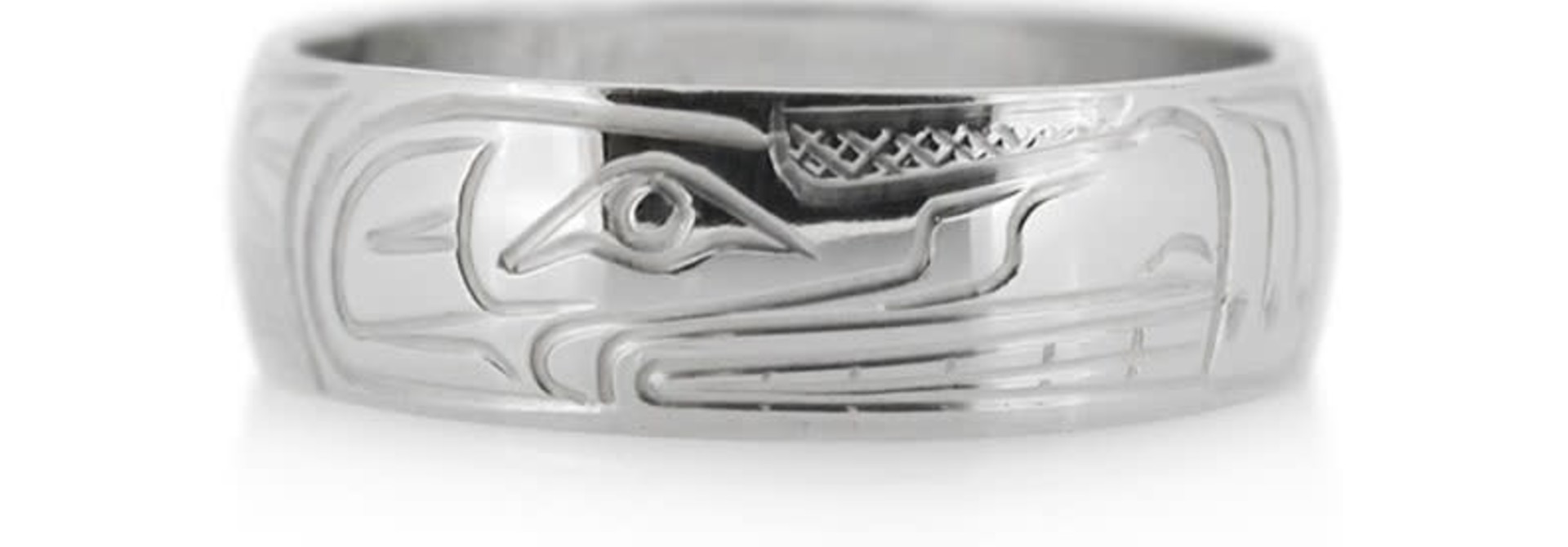 Hand Carved Silver Ring-Wolf by Travis Henry