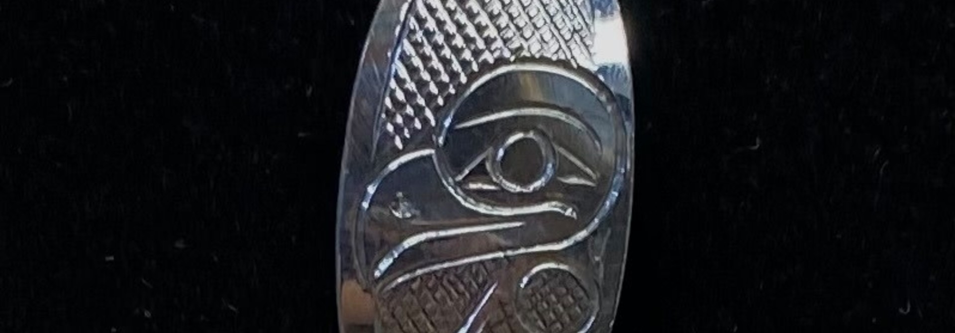 Hand Carved Silver Pendant-Eagle by Travis Henry