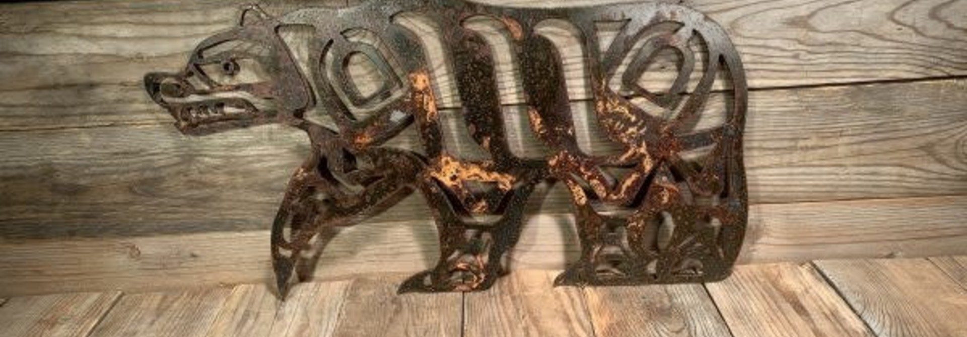 Rusted Metal Male Bear