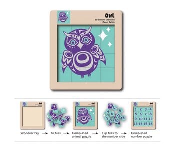 Double Sided Wooden Puzzle - Owl