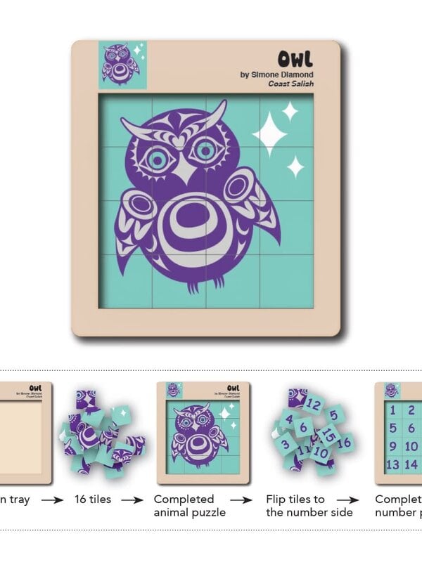 Double Sided Wooden Puzzle - Owl