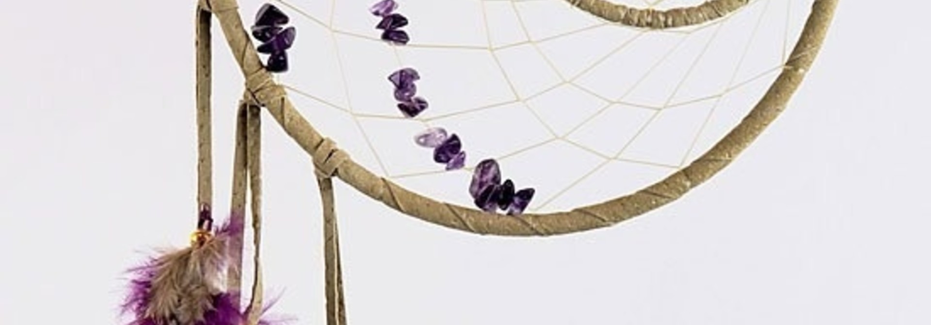 6" Energy flow Dream Catcher w Amethyst stones
