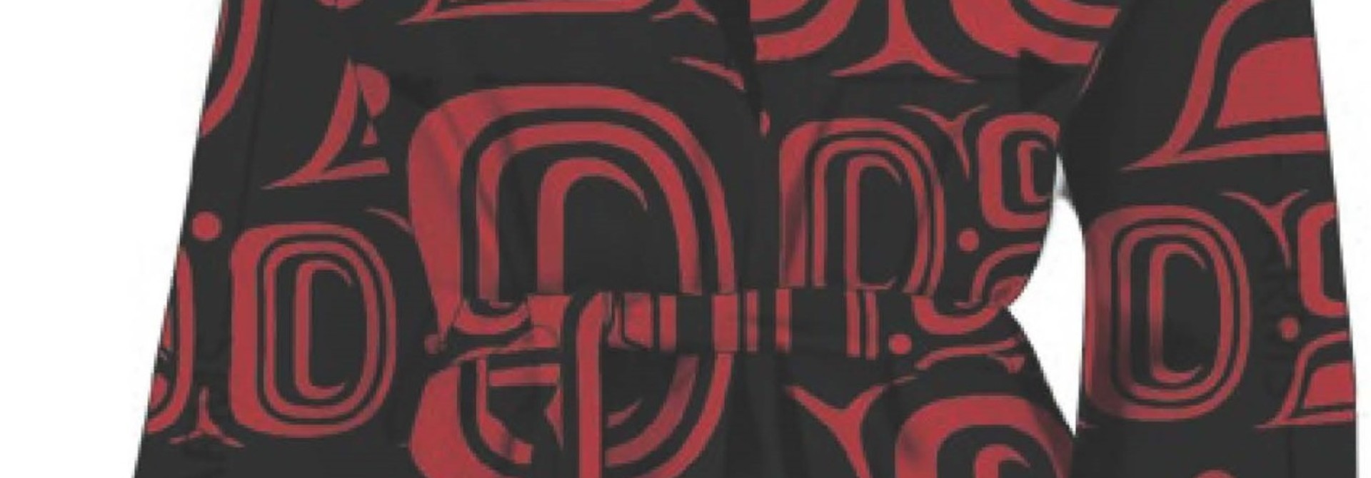 Lounge Robe- Formline Black & Red