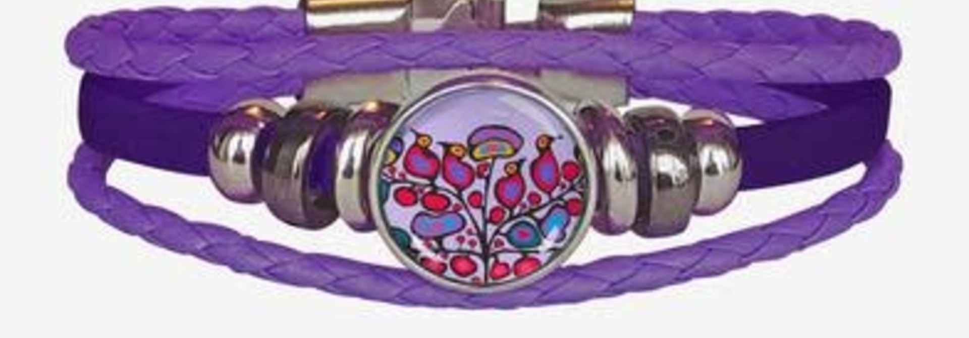 Norval Morrisseau- Woodland Floral- Leatherette Bracelet