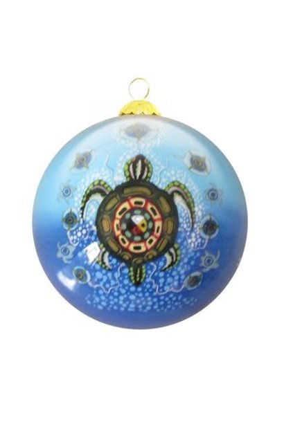 Glass Ornament-Medicine Turtle by James Jacko