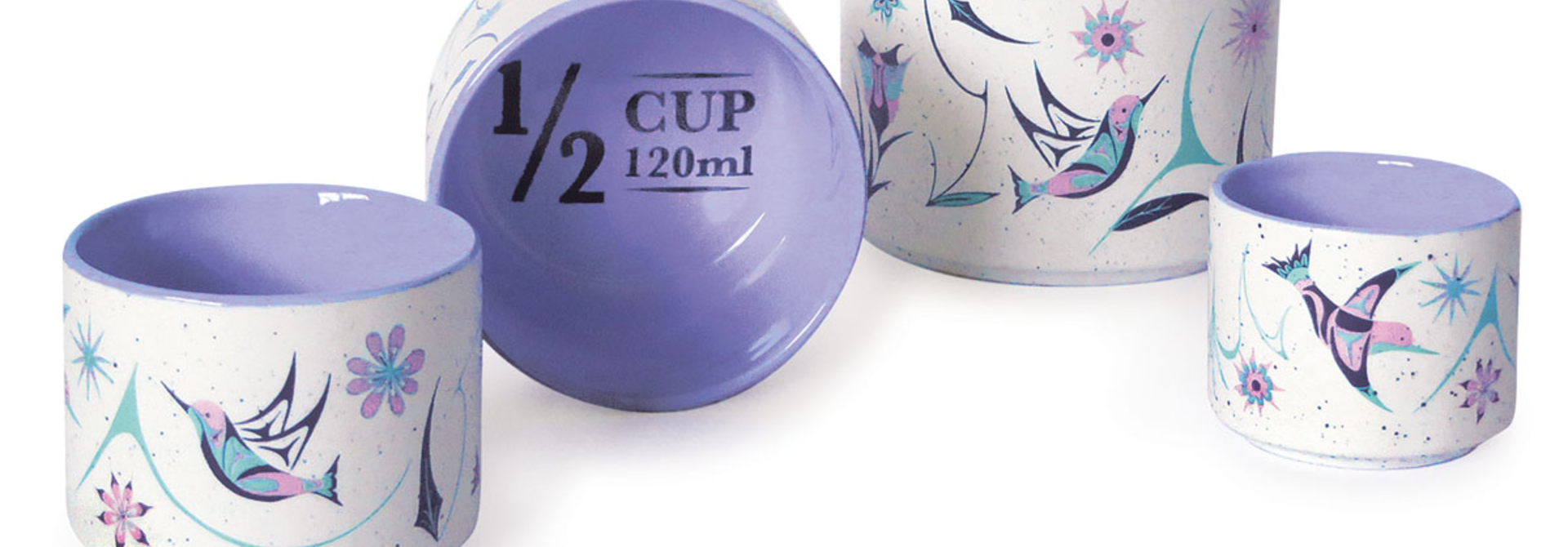 Ceramic Nesting Measuring Cup Set - Hummingbird by Nikki LaRock