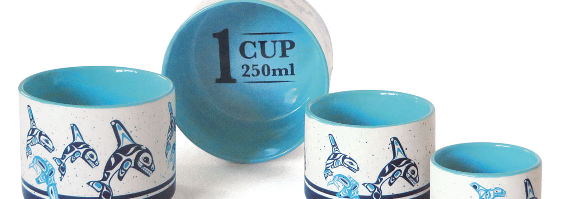 Ceramic Measuring Cup Set - Orca Family