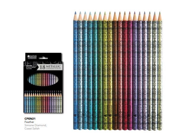18 Metallic Pencil Crayons-1
