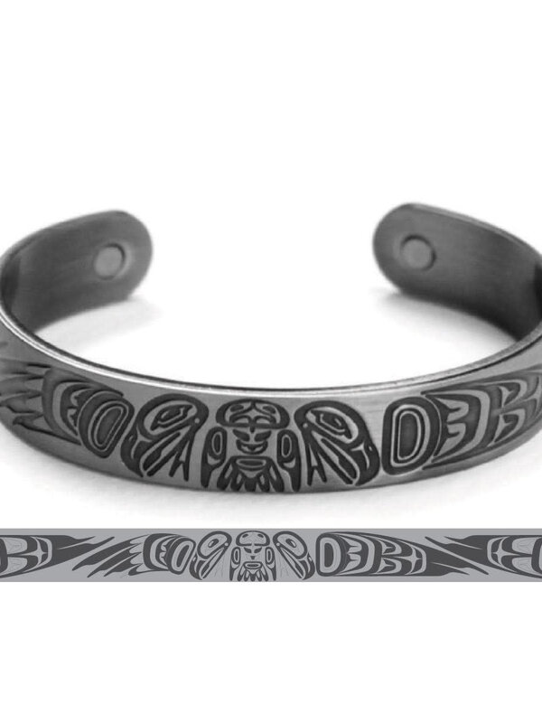 Brushed Silver Bracelet- 2 Eagles by Paul Windsor