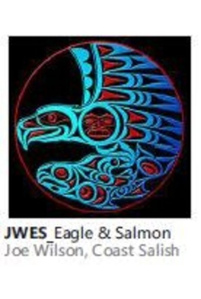 Eagle & Salmon Glass Plate Joe Wilson