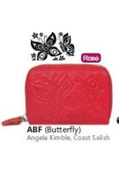 Leather Card Wallet - Butterfly by Angela Kimble