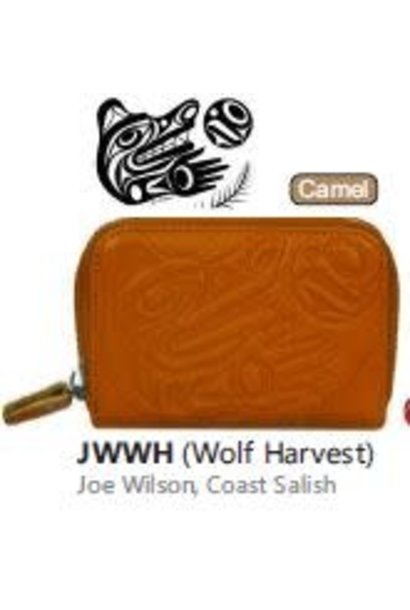 Leather Card Wallet - Wolf Harvest by Joe Wilson