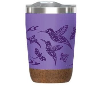 12oz Cork Base Travel Mug- Hummingbird Simone Diamond, Coast Salish