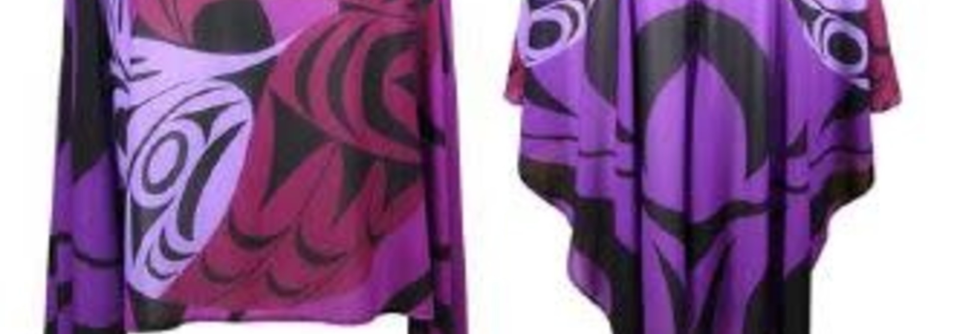 Sheer Poncho Scarf-Eagle Sharing Salmon by Douglas Horne