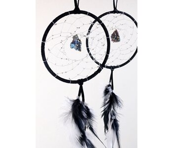4" Dream Catcher  Black Druzy Crystal