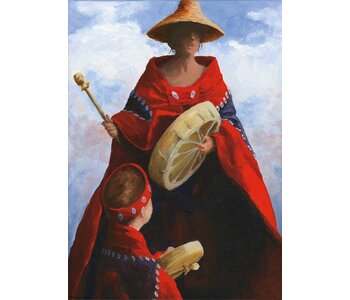 Matted & Framed Art Card- A Student of his Culture by Jean Taylor