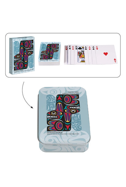 Playing Cards in Tin -Thunderbird & Whale by Maynard Johnny Jr.