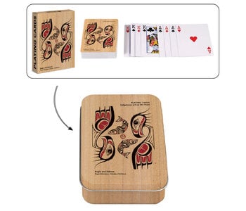 Playing Cards in tin -Eagle and Salmon by Paul Windsor