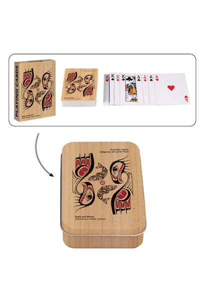 Playing Cards in tin -Eagle and Salmon by Paul Windsor