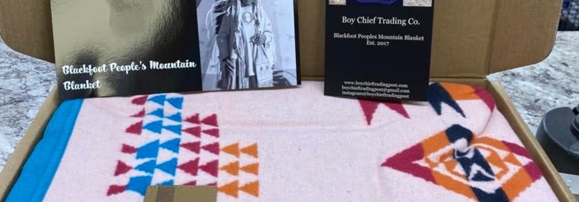Queen Boy Chief Cotton Blanket- Ivory