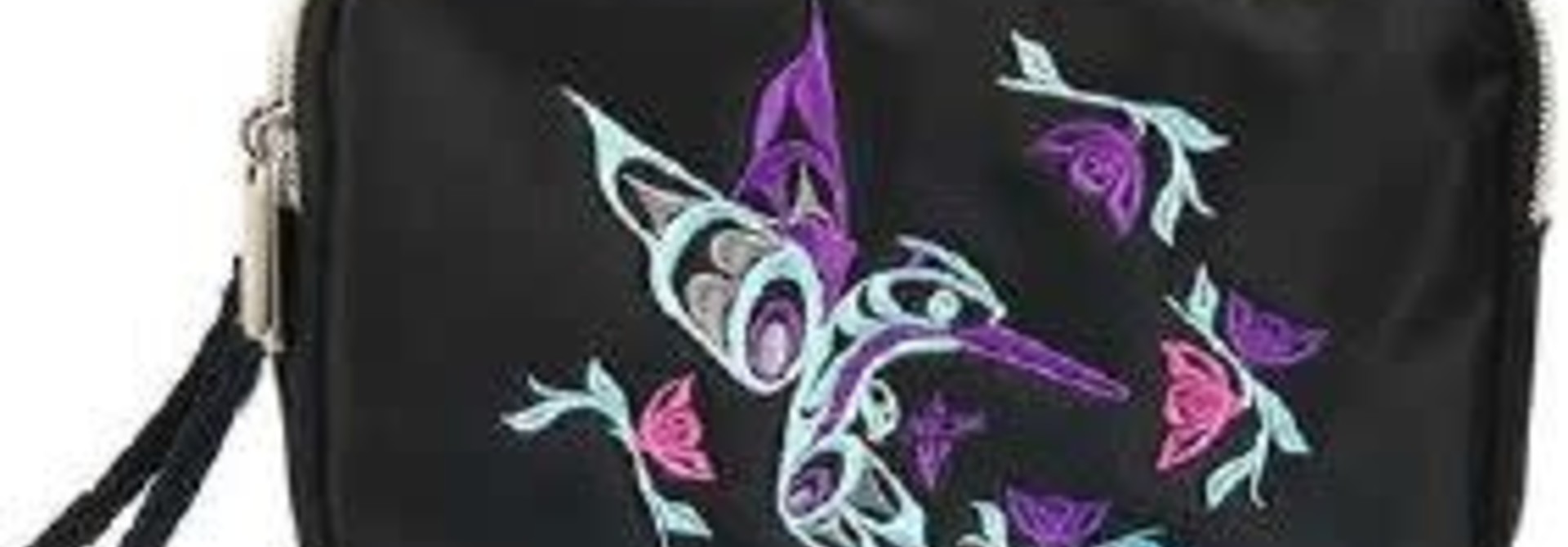 Embroidered Wristlet Bag - Flying Hummingbird by Phillip Joe