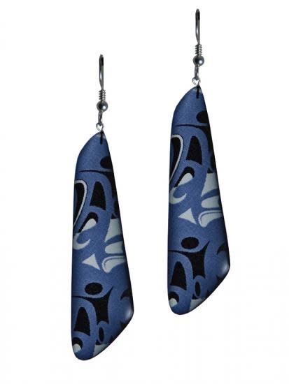 Corrine Hunt Silk Inspiration Trapezoid Earrings Blue-1