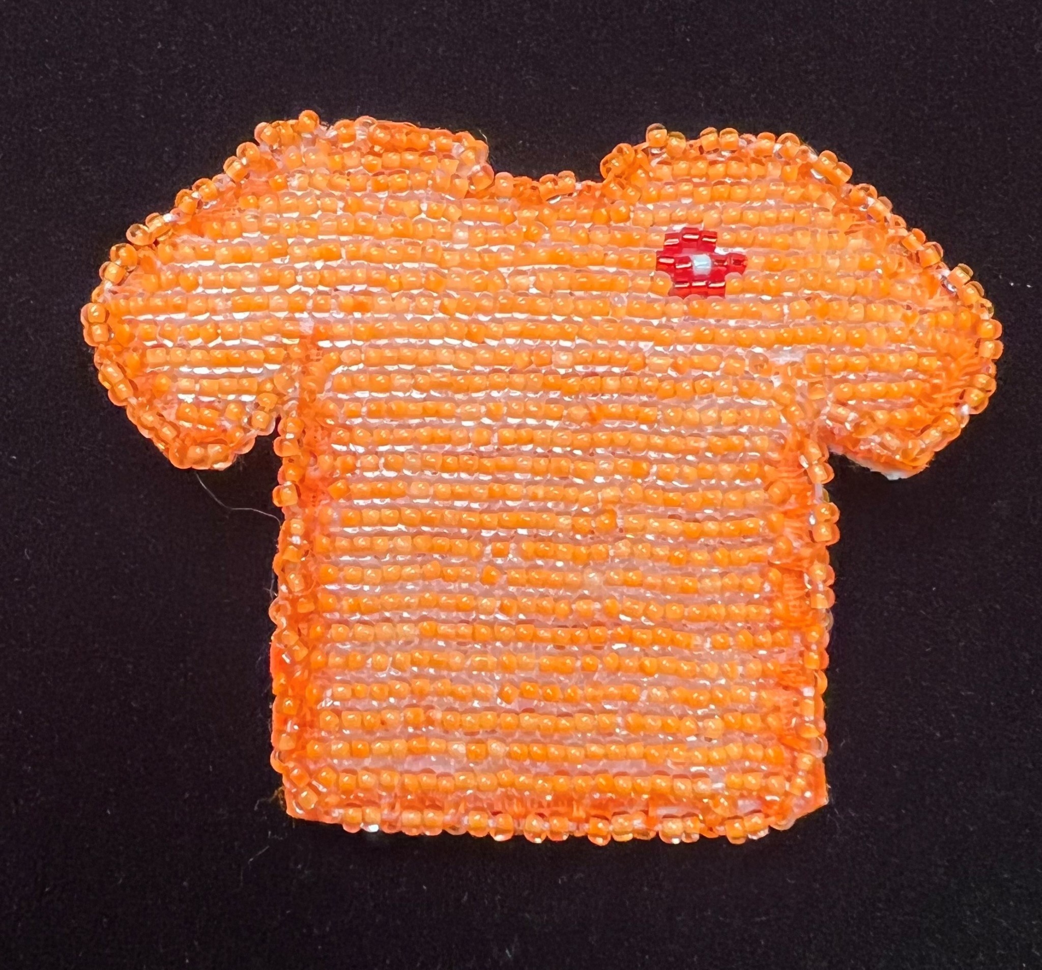 Beaded Orange Shirt Pins by Naomi John-1