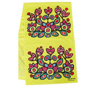 Cooling Towel Floral on Yellow- Norval Morriseau