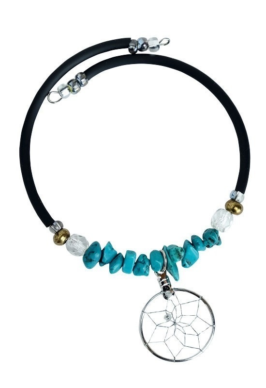 .75" Dream Catcher Coil Bracelet Turquoise-2