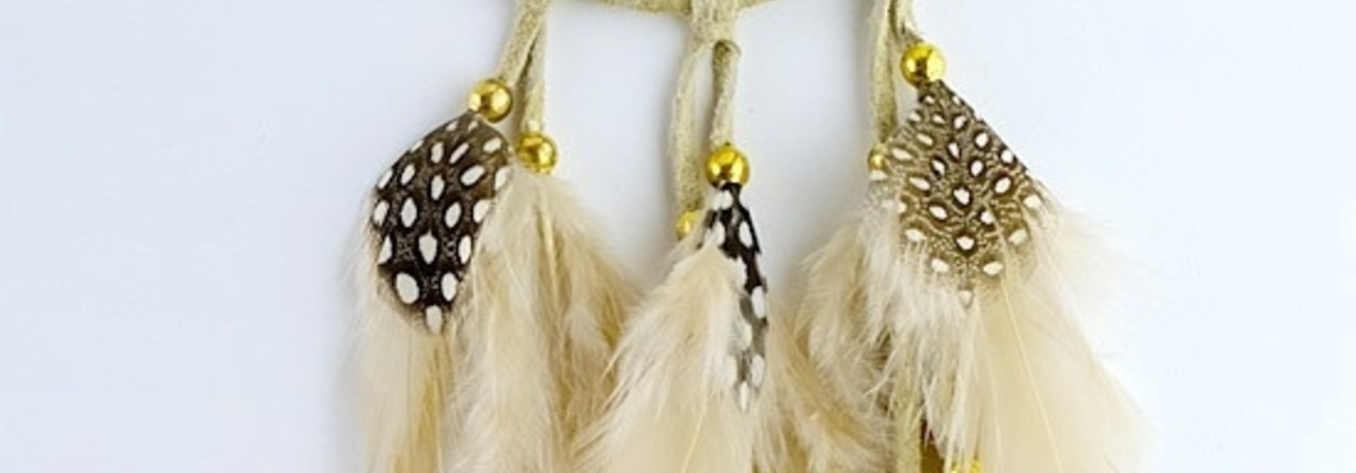 2.5" Tan Dream Catcher-semi-precious stones