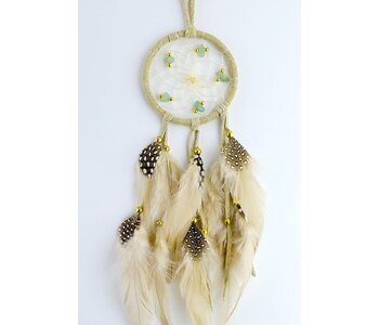 2.5" Tan Dream Catcher-semi-precious stones