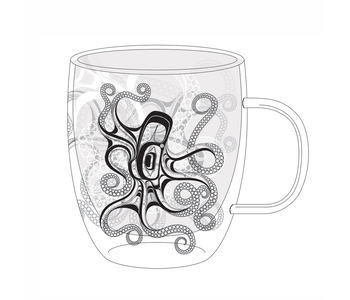 Double Walled Glass Mug- Octopus- Ernest Swanson