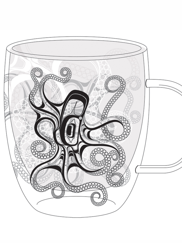 Double Walled Glass Mug- Octopus- Ernest Swanson
