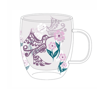 Double Walled Glass Mug- hummingbird- Francis Dick