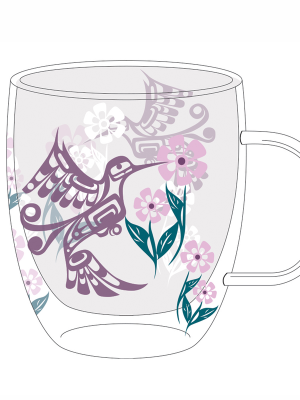 Double Walled Glass Mug- hummingbird- Francis Dick