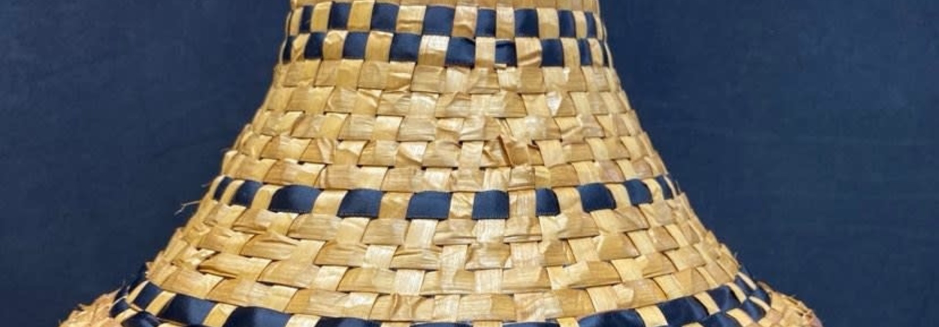 Hand Woven Cedar Youth hat with Ribbon by Crystal Chapman