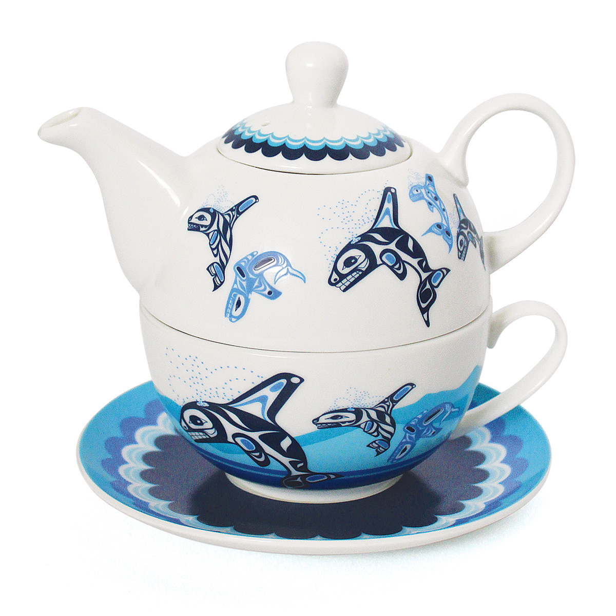 Tea For One Set - Orca Family - Paul Windsor-1